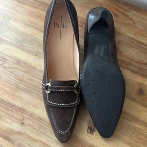 Paolo Brown Suede Pointed Toe High Heels Pumps Womens Size 11